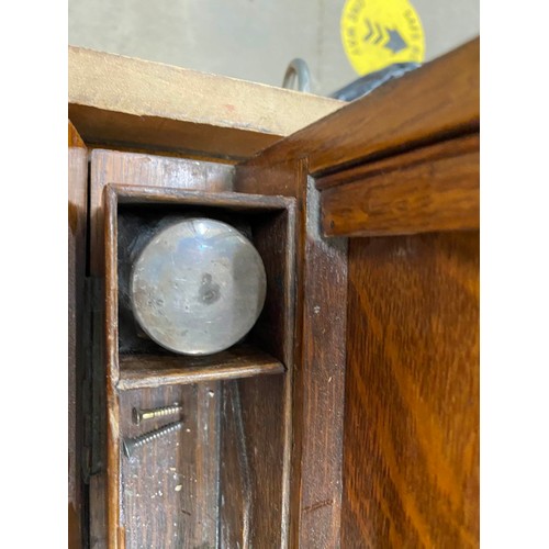 295 - Edwardian oak portable office/ writing box 41W 27H 22D