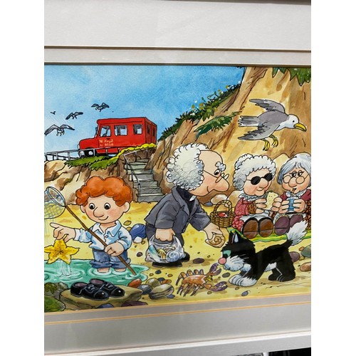 276 - Framed original Postman Pat 'Seaside Outing' artwork related to the children's magazine 'Toybox Teac... 