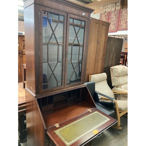 59 - Mahogany bureau bookcase 197H 79W 52D