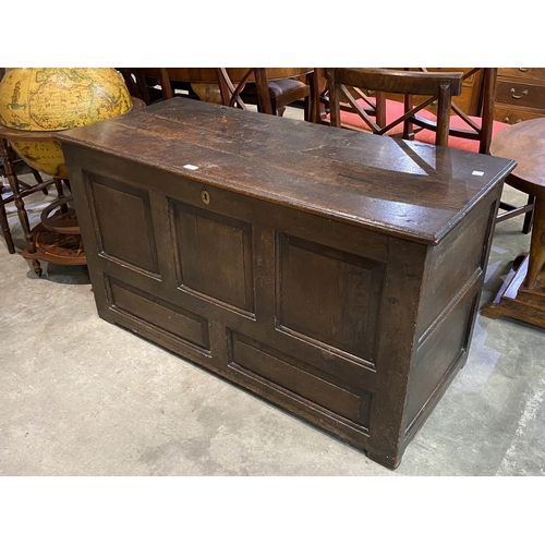 254 - 18th century country oak coffer 71H 126W 56D