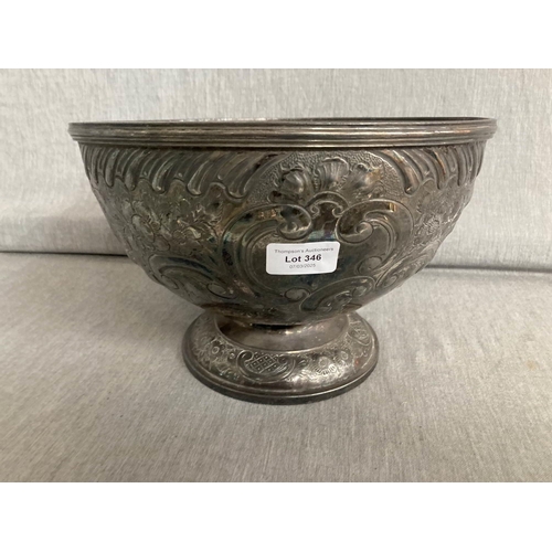 346 - Thomas Otley & Sons, Sheffield silver plated punch bowl 19H 28.5cm diameter