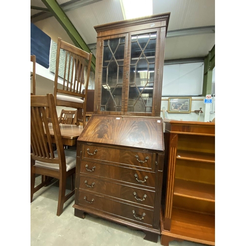 59 - Mahogany bureau bookcase 197H 79W 52D