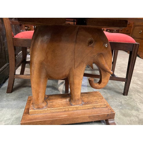 252 - Vintage 1920's/30's Colonial Indian Elephant occasional table 59H 78W 58D