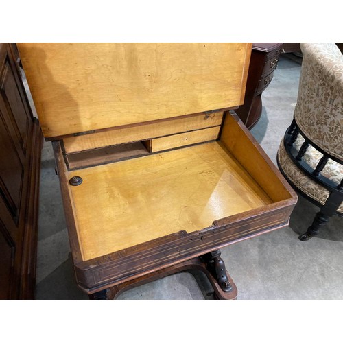 230 - Victorian walnut Davenport 91H 54W 56D