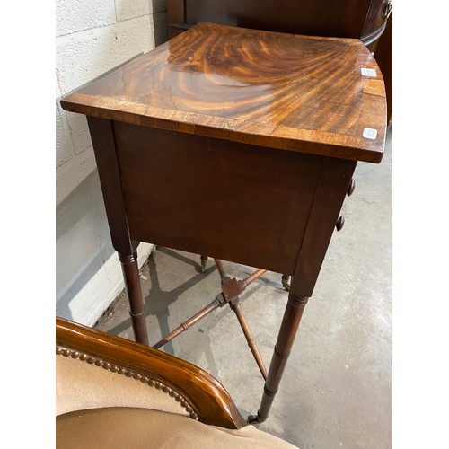 222 - Regency mahogany work table 76H 56W 32D