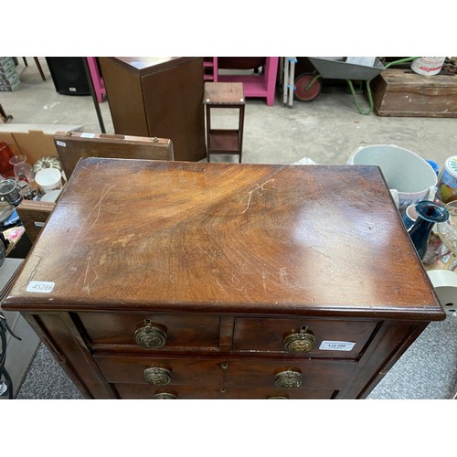 290 - George II walnut apprentice chest of drawers 43W 50H 24D (some veneer as seen)