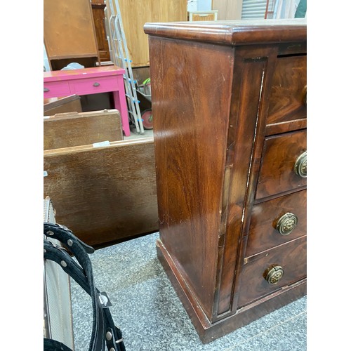 290 - George II walnut apprentice chest of drawers 43W 50H 24D (some veneer as seen)