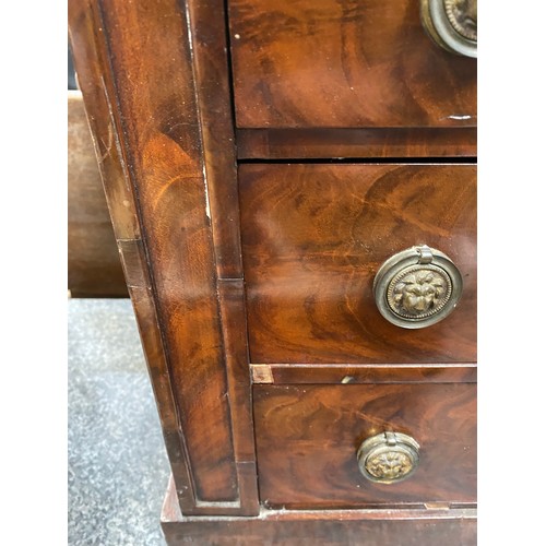 290 - George II walnut apprentice chest of drawers 43W 50H 24D (some veneer as seen)