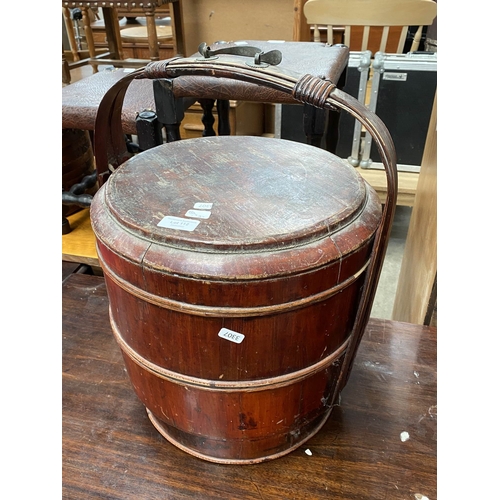 112 - Vintage Chinese wedding basket 50H 37cm diameter