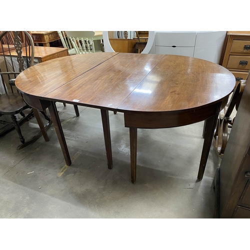 21 - Georgian mahogany 'D' end dining table 74H 175W 123D