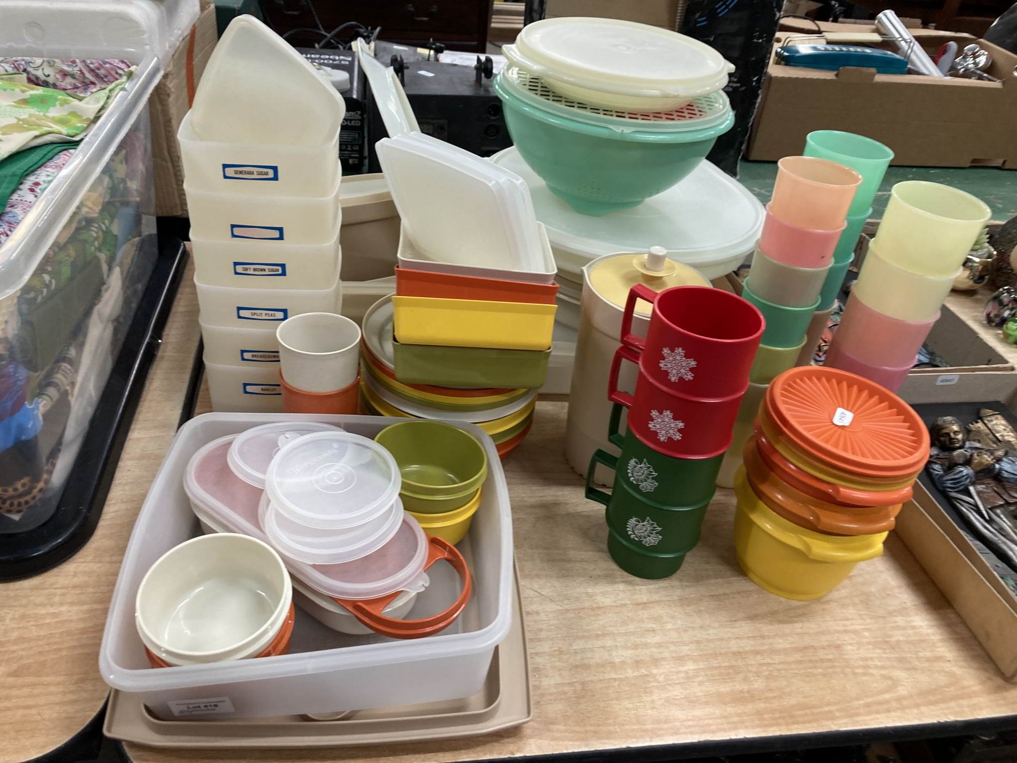 Collection of vintage Tupperware incl beakers, stacking containers, jug ...