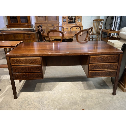 123 - 1960's Gunni Omann for Omann Jun Mobelfabrik,  Model 77 desk in rosewood - six drawers to the front ... 