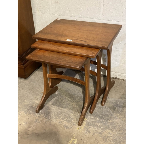 134 - Mid century G Plan nest of 3 teak tables 52H 56W 41D