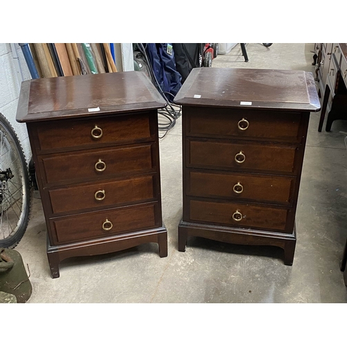 4 - Pair of Stag Minstrel mahogany four drawer bedside chests 72H 55W 47D