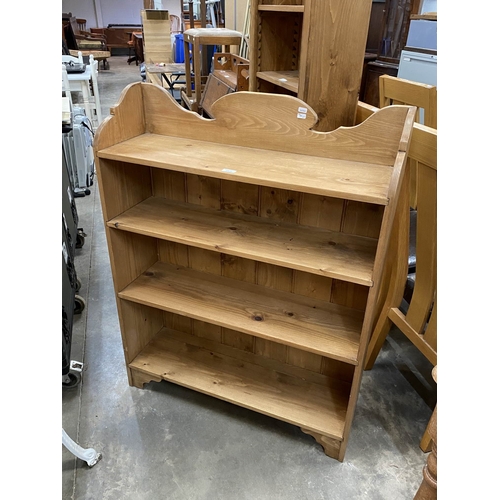 46 - Pine four tier bookcase 112H 86W 27D