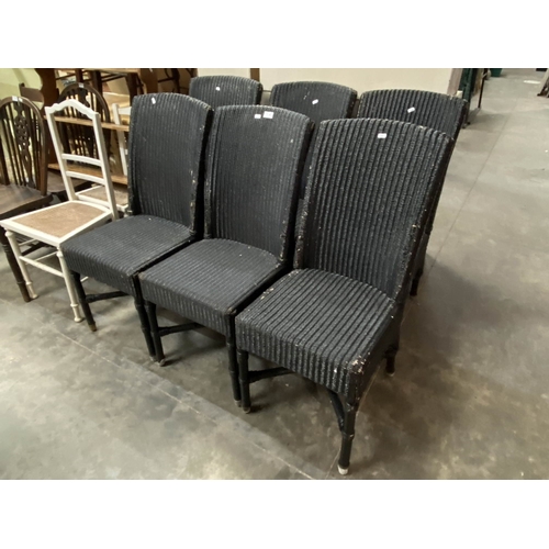 53 - 6 wicker dining chairs 45W