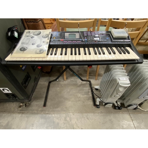 57 - Yamaha PSR-220 keyboard with power lead, stand & instructions