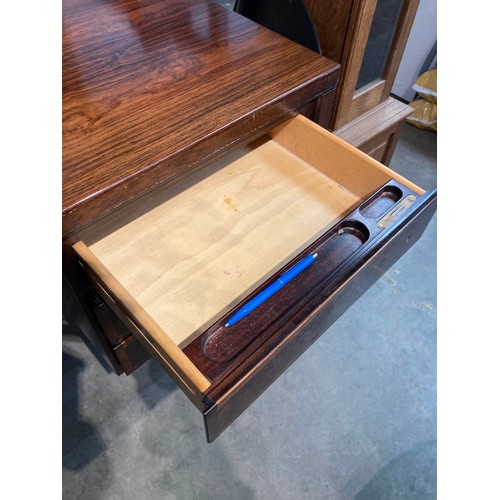 123 - 1960's Gunni Omann for Omann Jun Mobelfabrik,  Model 77 desk in rosewood - six drawers to the front ... 