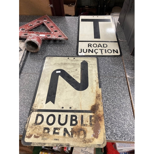 2 vintage road signs 