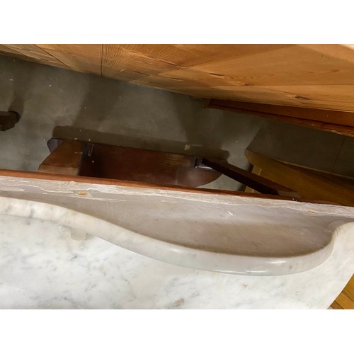 49 - Victorian mahogany, marble topped washstand 90H 90W 47D