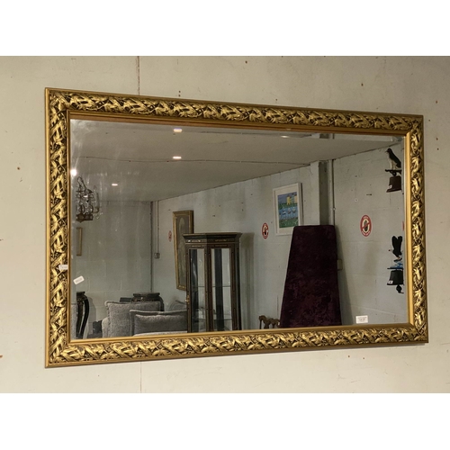 127 - Gilt framed bevel edged mirror 73H x 118W