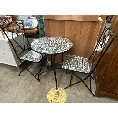 135 - Alpine Corporation Furniture Collection - Marbled glass mosaic bistro set - table 28