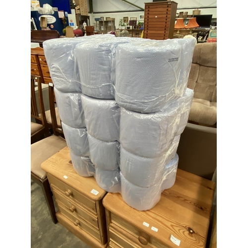 140 - 4 packs of blue centre feed rolls (6 per pack) NEW
