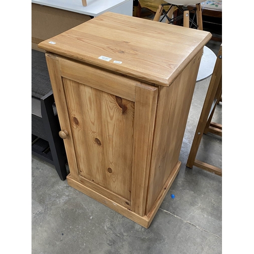 152 - Pine single door cupboard with shelf to the interior 78x49x41