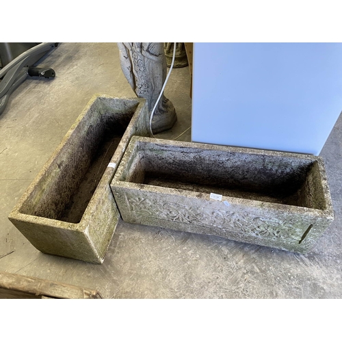 166 - 2 stone effect garden planters 26x73x27