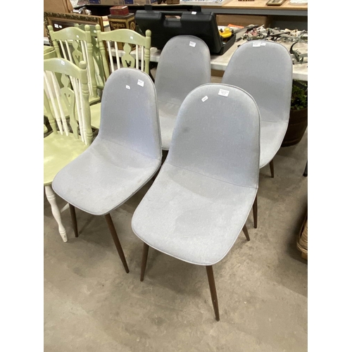 171 - 4 light grey upholstered dining chairs 86x44