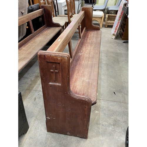 175 - Pitch pine pew 88x216x42