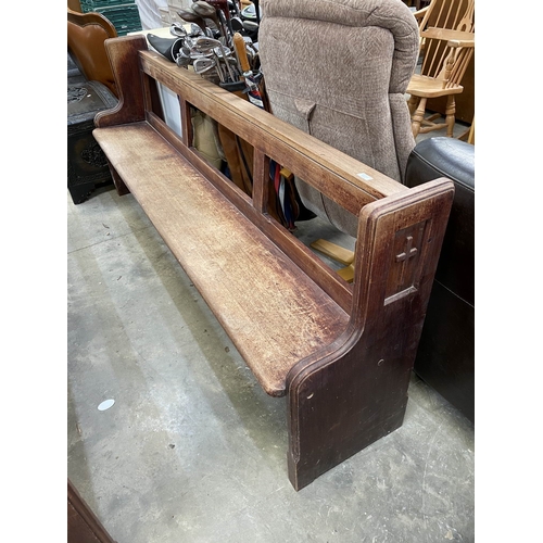176 - Pitch pine pew 88x216x42