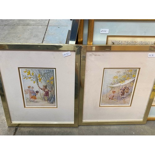 274 - Framed Mickey & Minnie Mouse print, Limited Edition pencil signed Ann Stull print 150/500, framed pr... 