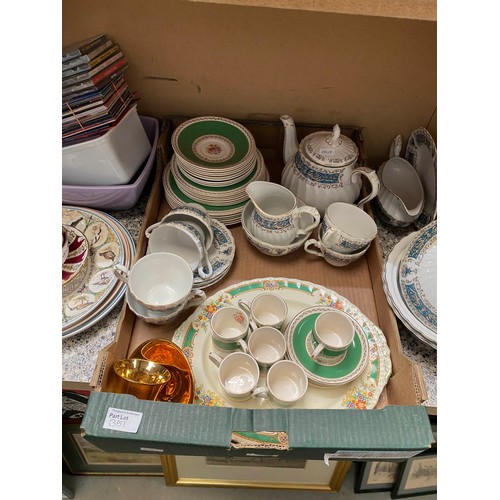 351 - Myott Rialto dinner and tea wares, Indian Tree table wares, Crown Ducal table wares, Japanese coffee... 