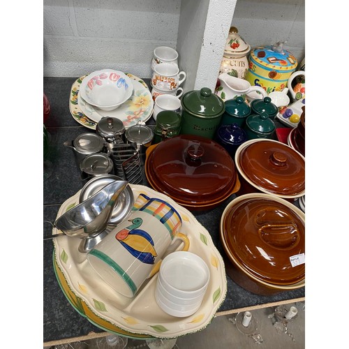 327 - Assorted table wares including Harvest, cheese dish, Royal Doulton hotel porcelain, biscuit/cookie b... 