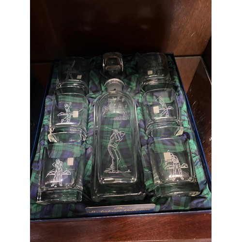 345 - 2 boxes of Thomas Webb International Crystal champagne glasses (box of 6 and box of 3) and Gleneagle... 