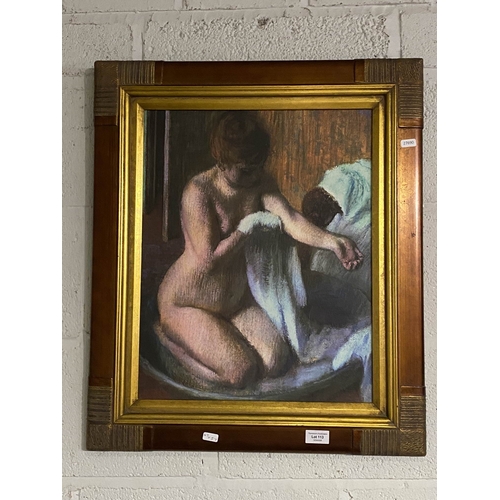 113 - Framed oleograph 'Woman In A Tub' by Edgar Degas 67 x 57cm