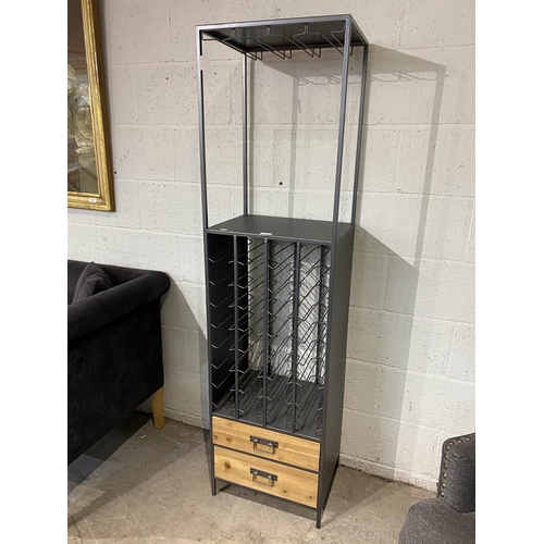 115 - Industrial metal/wood wine/drinks bar 170H 45W 35D (NEW)