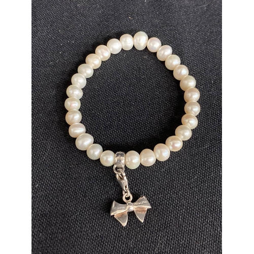 251 - Freshwater pearl & silver Thomas Sabo bracelet, 15cm