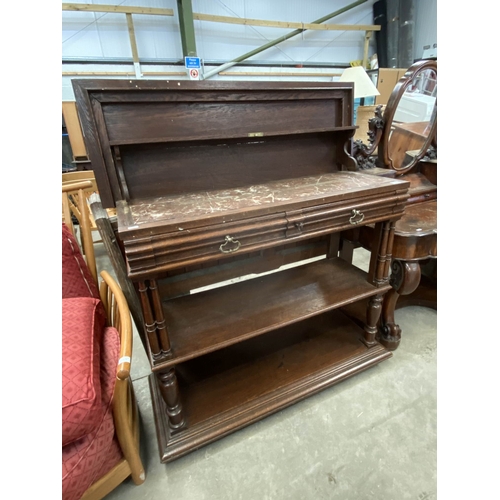 71 - Victorian French walnut console table with lift up lid 144H 106W 37D