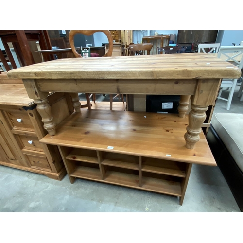 79 - Pine coffee table 52H 119W 59D & a pine coffee table 50H 121W 60D