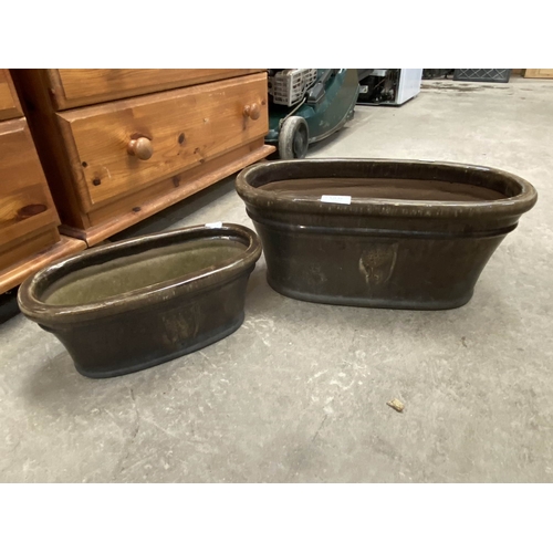 92 - 2 Royal Horticultural Society planters 19H 44W 22D & 13H 31W 16D