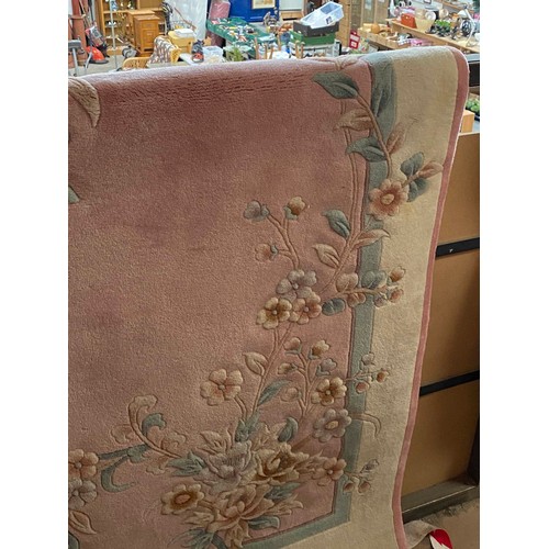 29 - Chinese pink ground 100% wool pile rug 2.74M x 1.83M (purchased from Harrods)