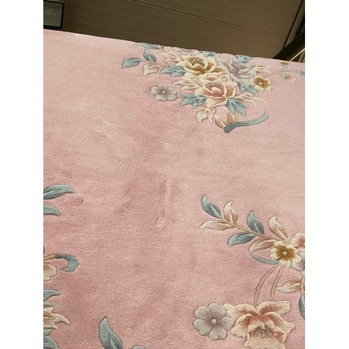 29 - Chinese pink ground 100% wool pile rug 2.74M x 1.83M (purchased from Harrods)