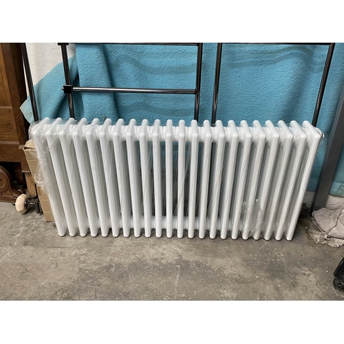 14 - Victorian style white radiator 50H x 104W & fixings (NEW)