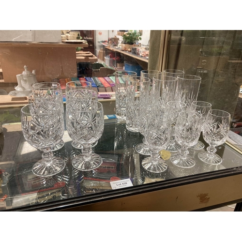 438 - 3 sets of 6 cut glasses inc. sherry, tumblers