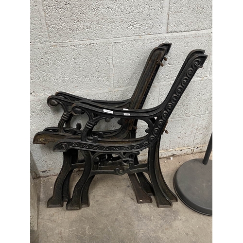 128 - 2 pairs of cast bench ends