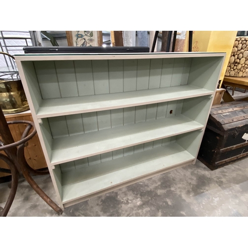 134 - Painted pine bookcase 102H 126W 31D