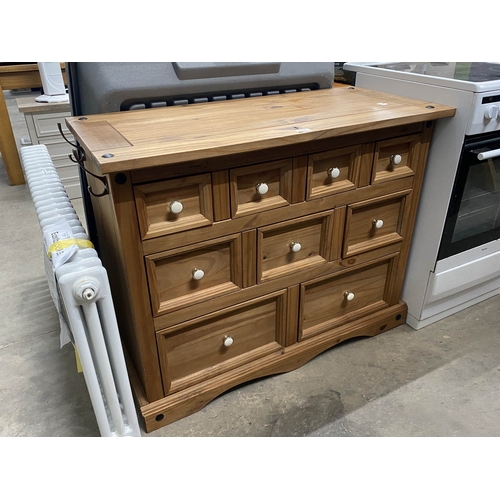 157 - Pine multi drawer chest 82H 103W 47D
