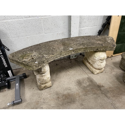 160 - Stone effect garden bench 47H 145W 60D